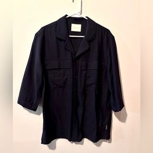 Scotch & Soda 3/4 Sleeve Double Pocket Button Up, Medium